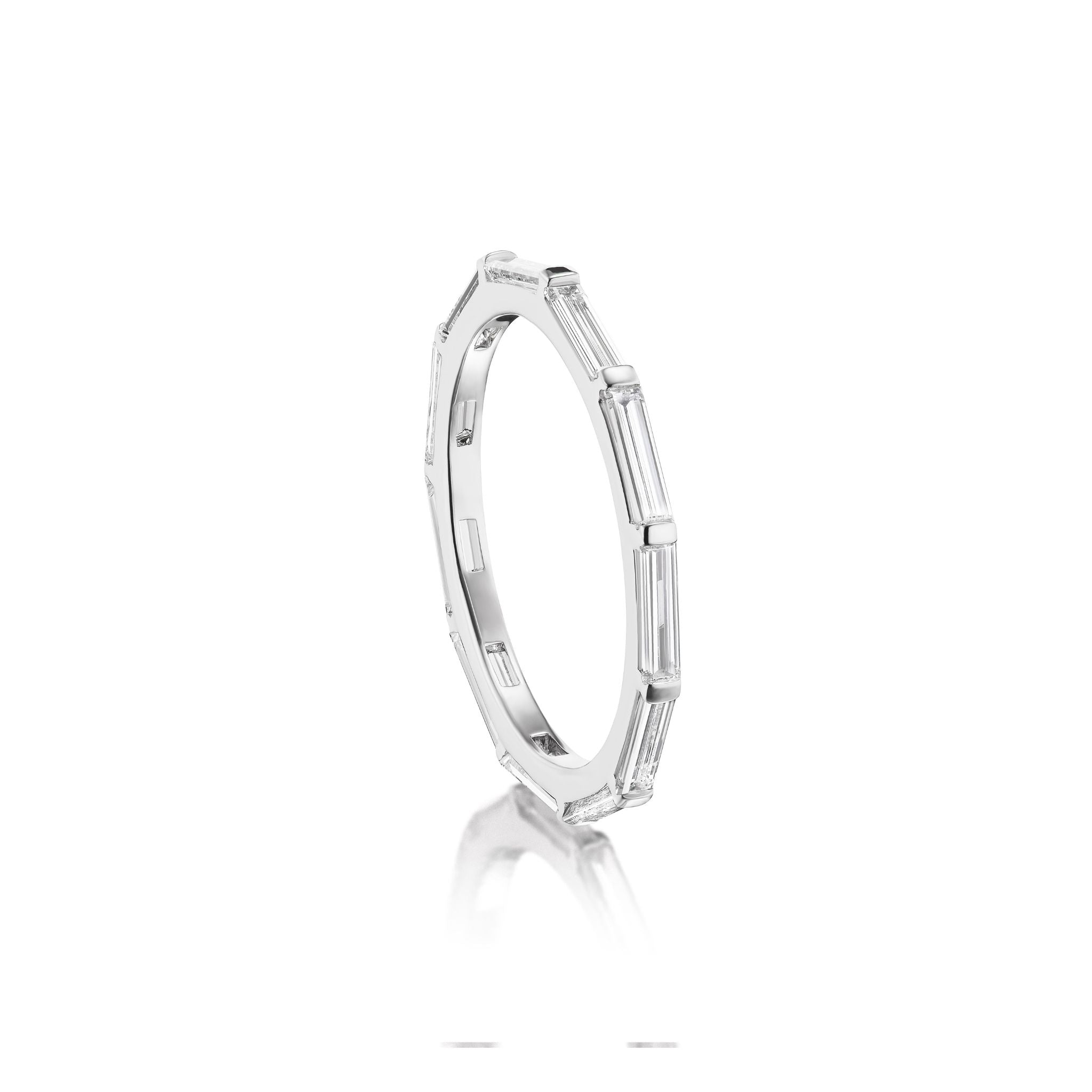 East-West Thin Baguette Cut Diamond Eternity Band
