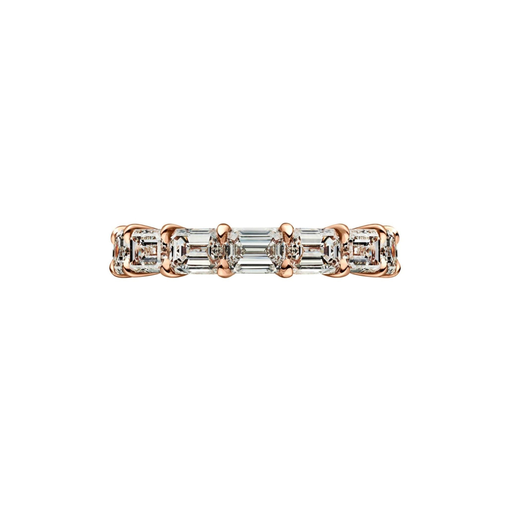 East-West Emerald Cut Diamond Eternity Band