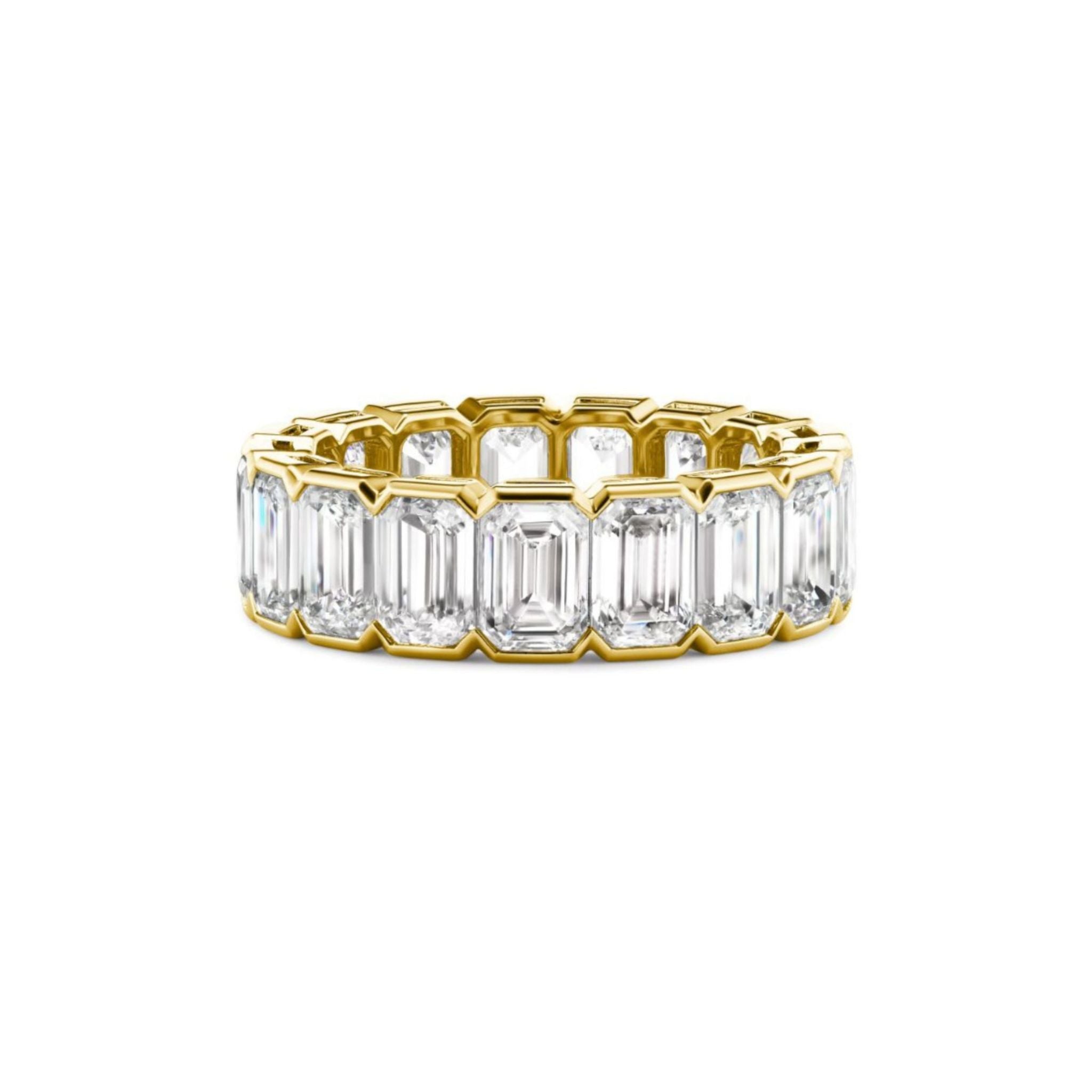 Half Bezel Emerald Cut Diamond Eternity Band