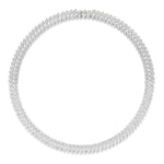 The Marquise Floral Tennis Necklace in White Gold features a continuous, elegant design inspired by small, pointed leaves, each set with a central diamond and expertly crafted in exquisite 18k white gold.