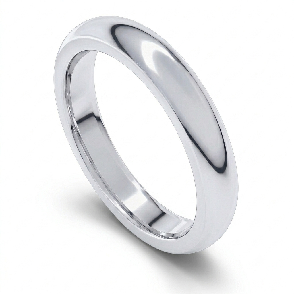 Half-Round Wedding Band in Platinum