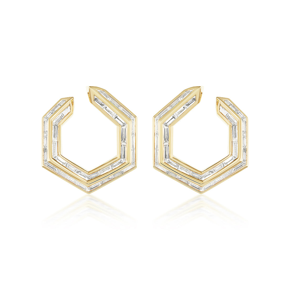 Chrysler Front-To-Back Hoops with Baguette Diamonds