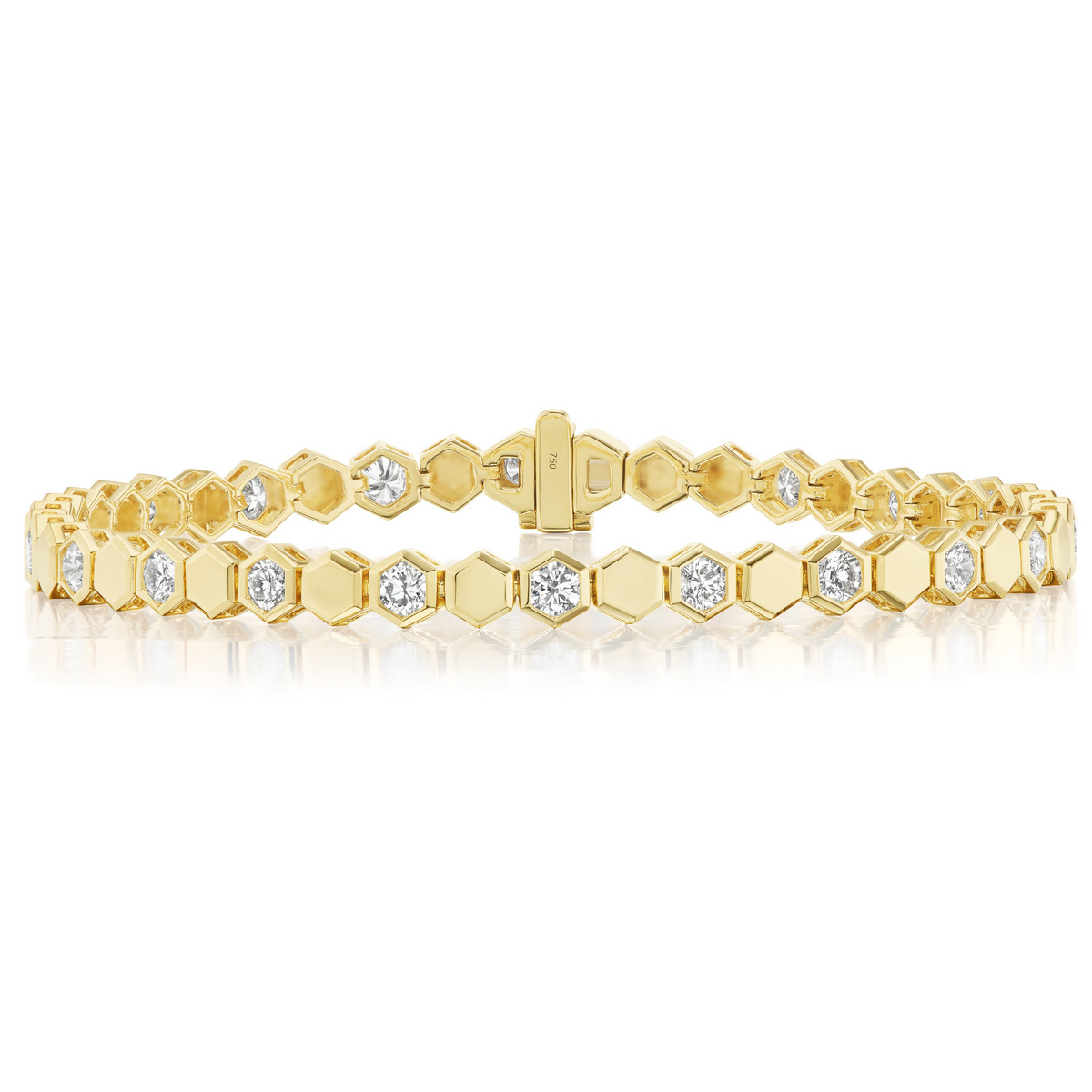 hexagon bracelet in yellow gold