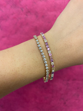 Ombré Sapphire and Diamond Tennis Bracelet