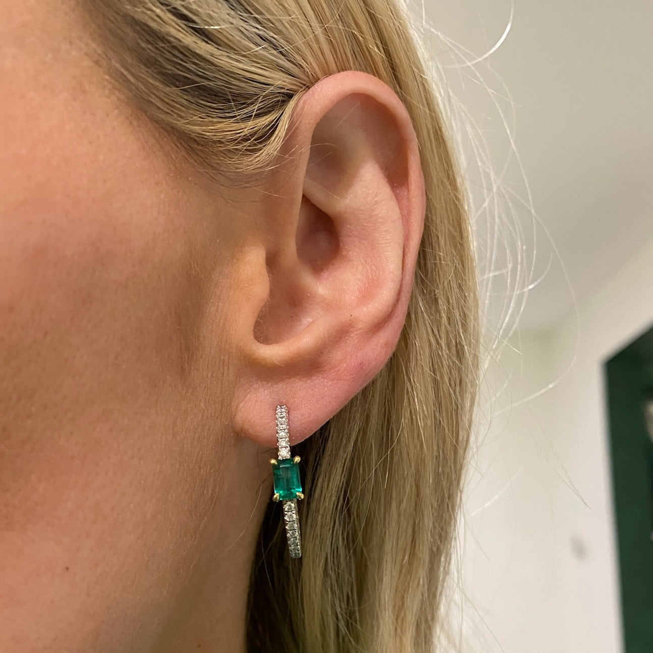 Emerald Pavé Hoops