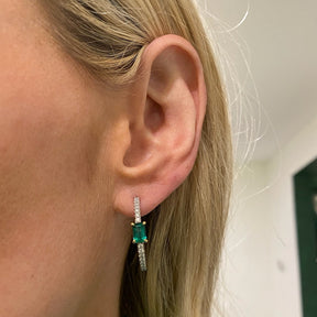 Emerald Pavé Hoops