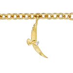 The America250 Charm Bracelet in yellow gold features ruby, pearl, sapphire, and diamond charms for a vibrant, elegant look.