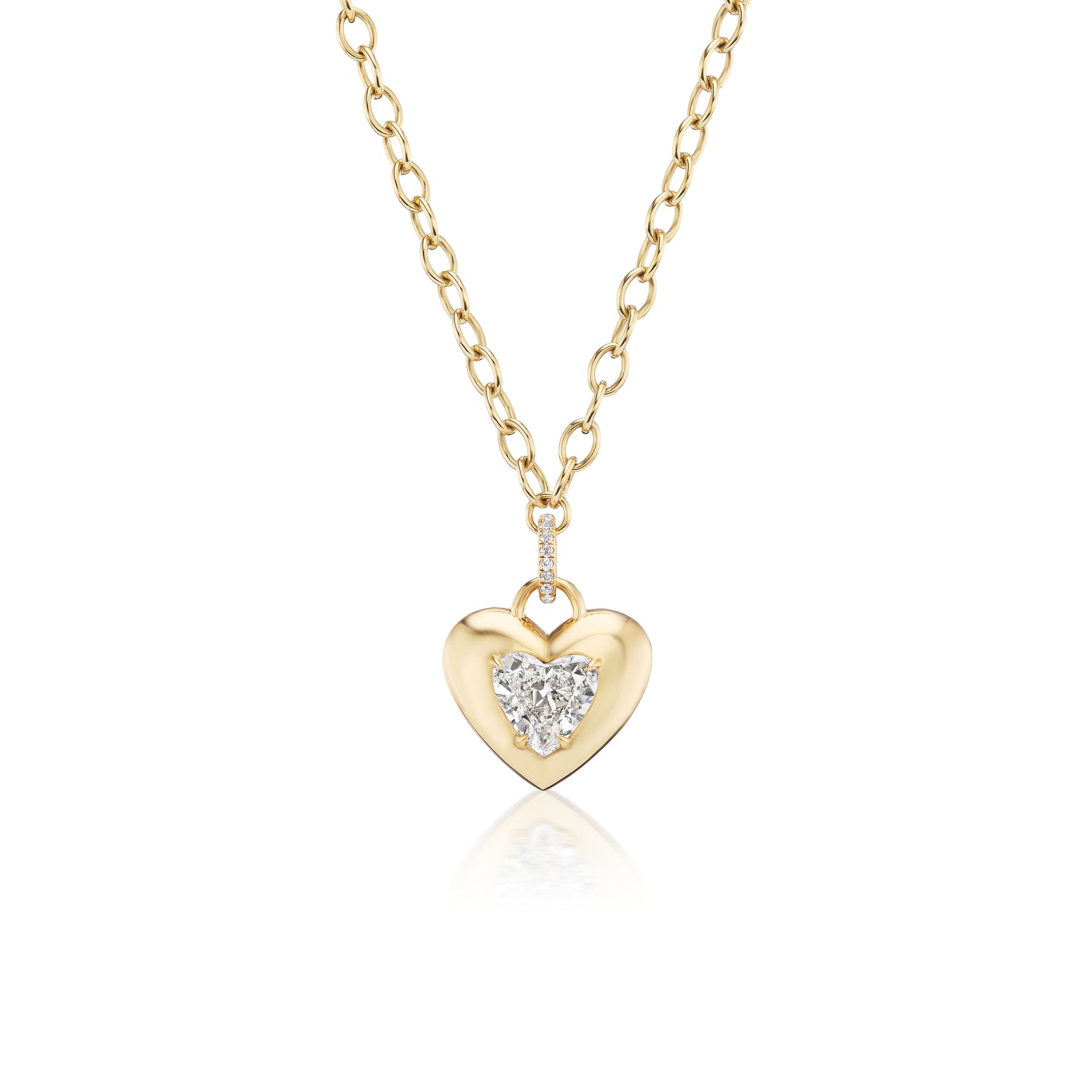 Collet Set Heart Shape Diamond Pendant