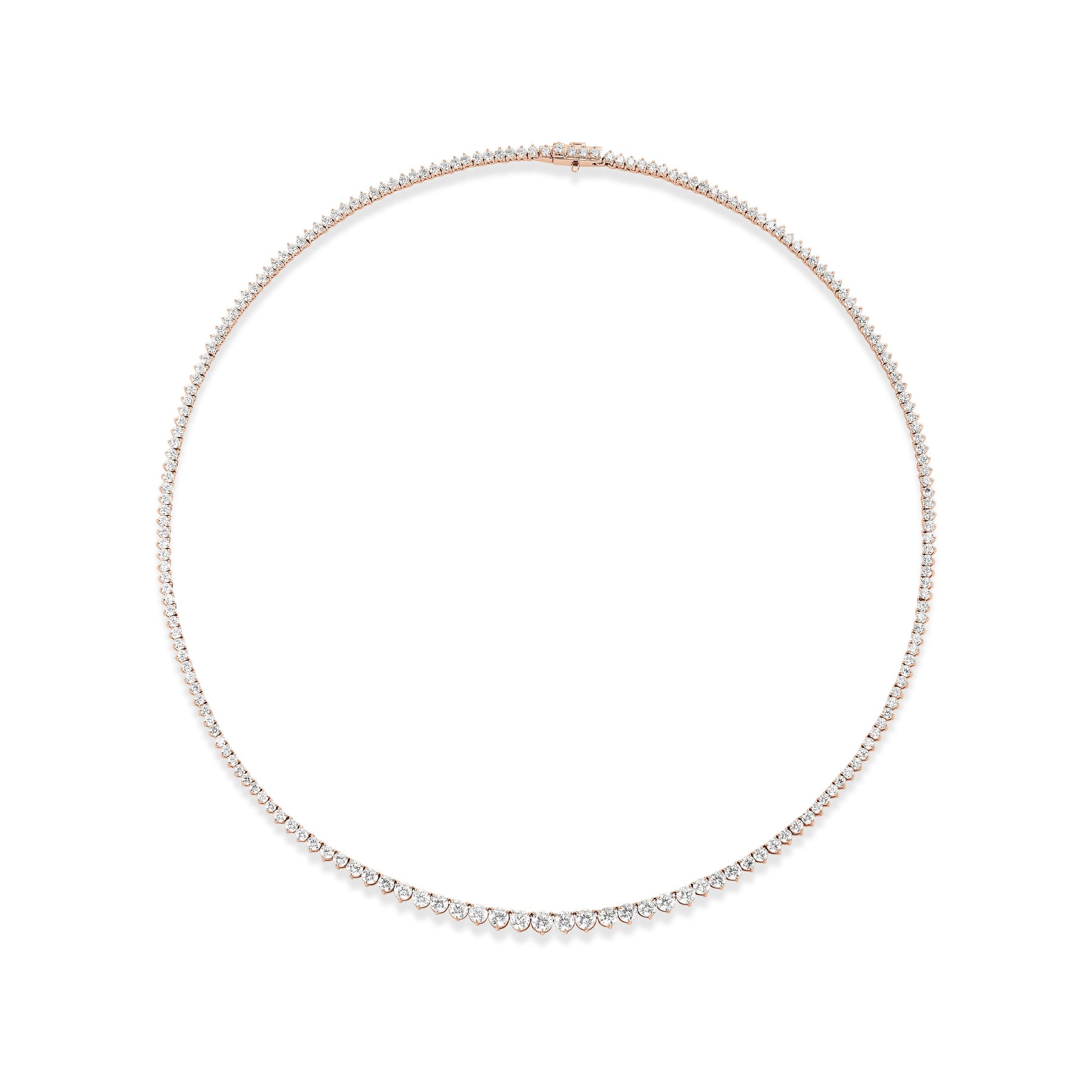 Small Graduated Round Diamond Tennis Necklace