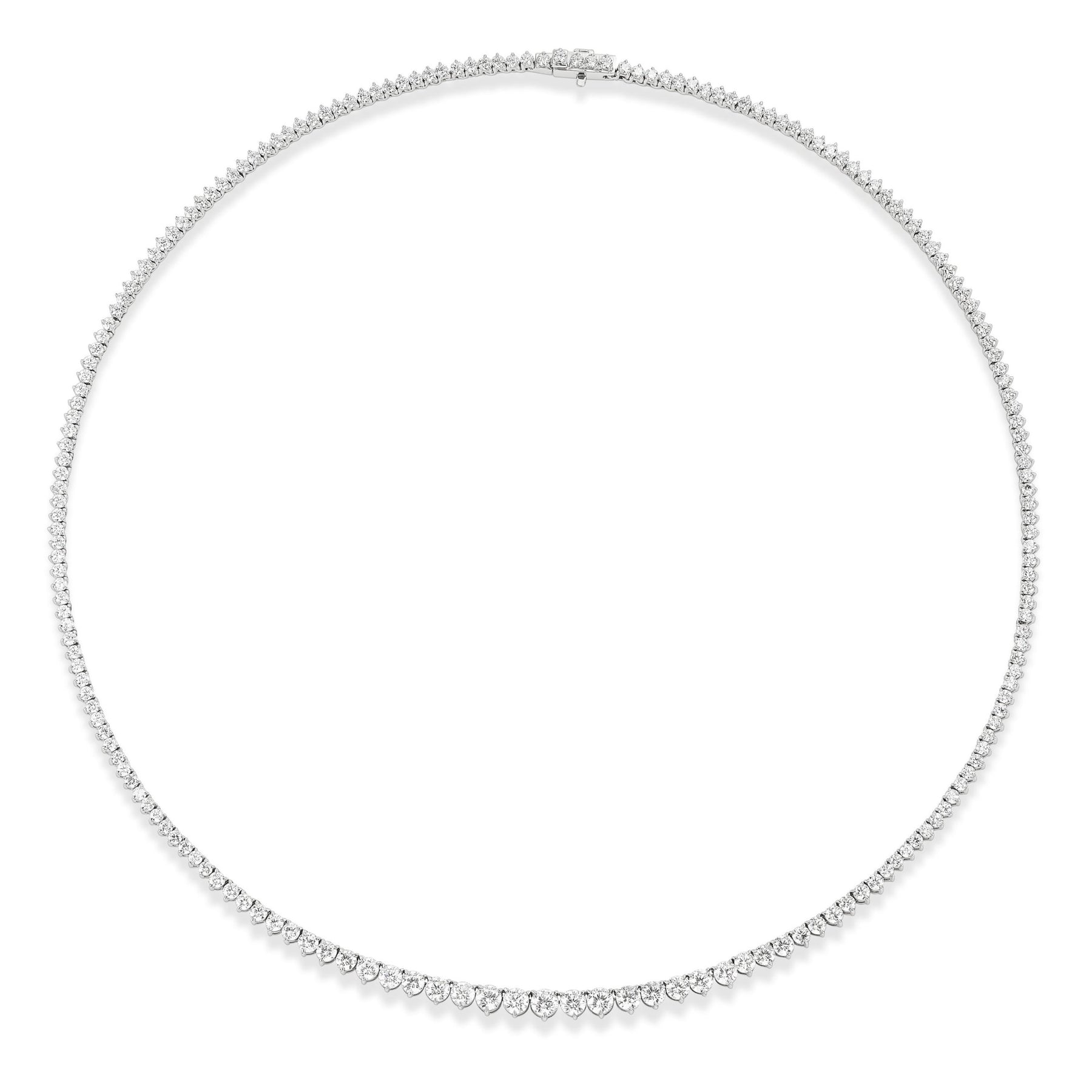 Small Graduated Round Diamond Tennis Necklace