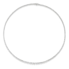 Small Graduated Round Diamond Tennis Necklace