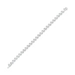 The Duo Pear Diamond Tennis Bracelet in White Gold is elegantly displayed on a plain white background, showcasing its thin design with a single row of sparkling diamonds set in lustrous white gold.