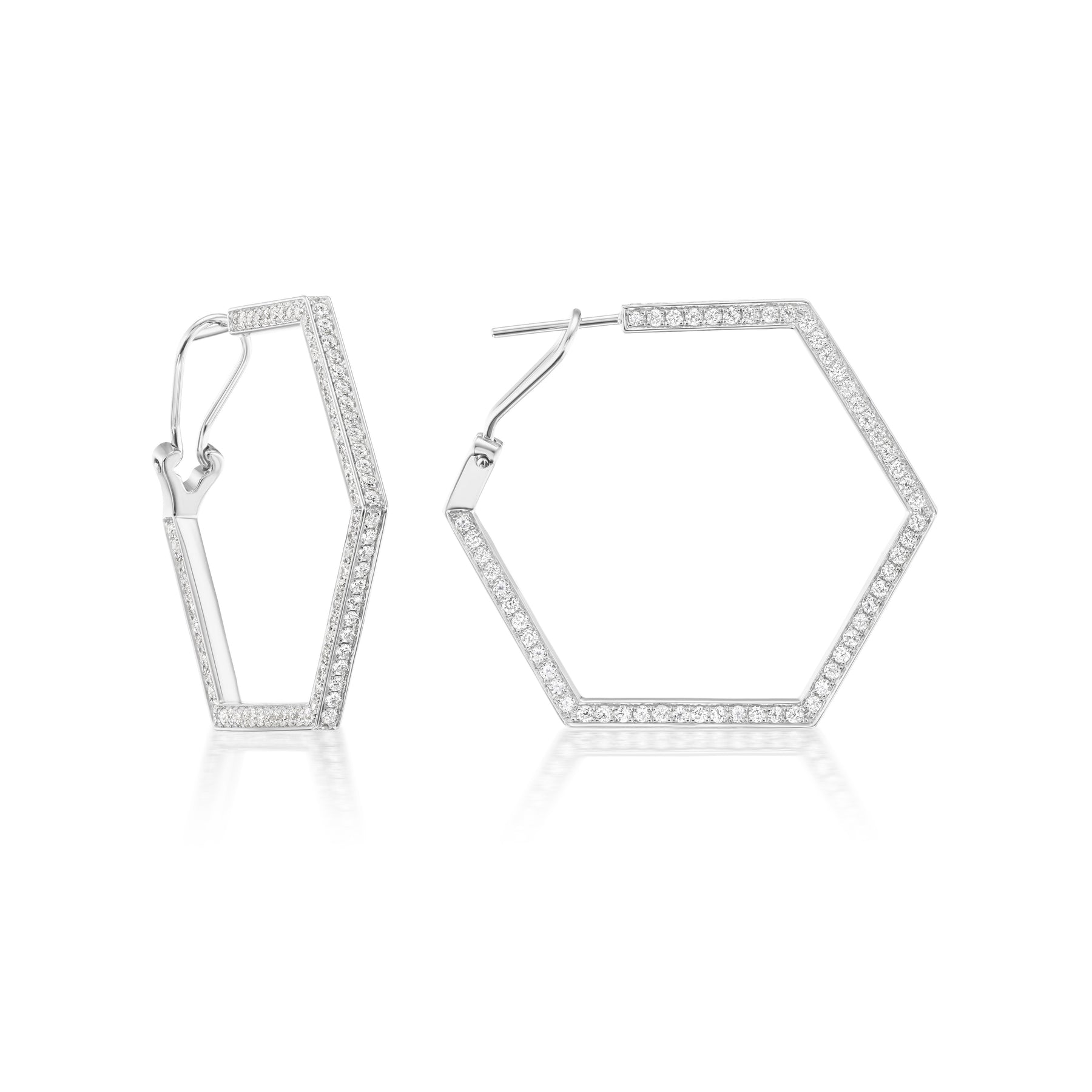 Hexagon Pavé Hoops