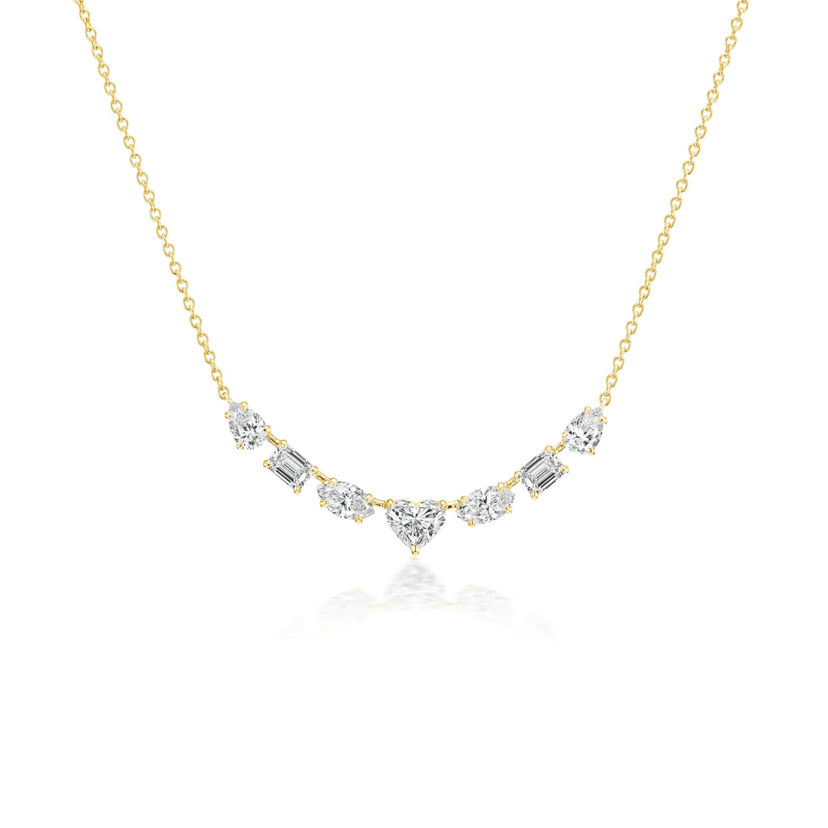 Mixed Shape Diamond Pendant Necklace