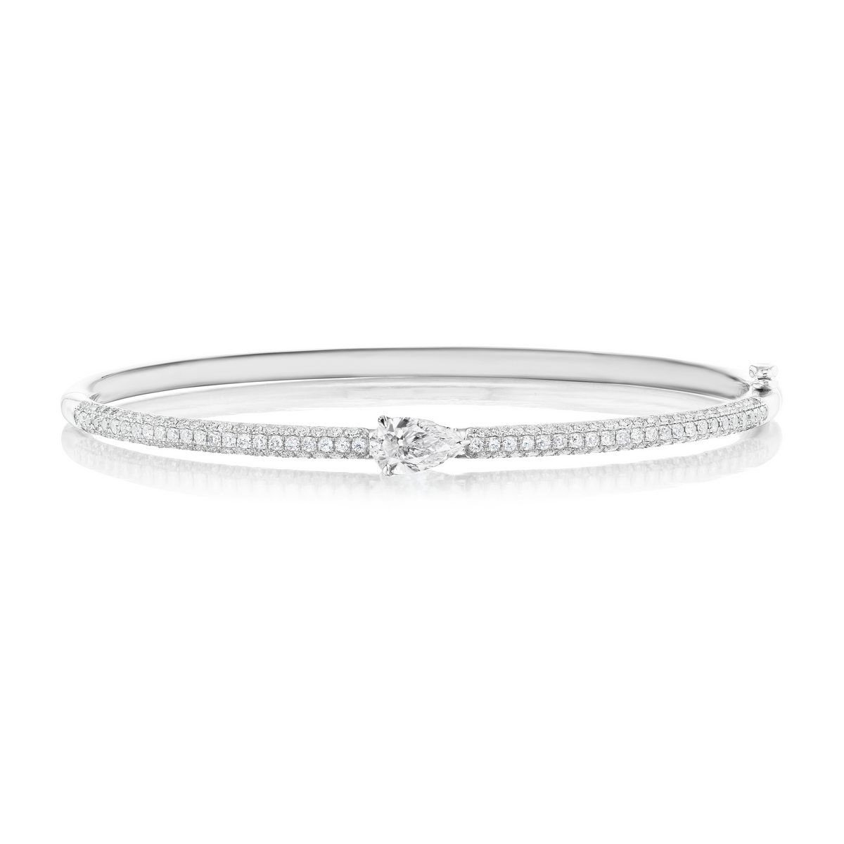 East-West Set Pear Shape Diamond Pavé Bangle