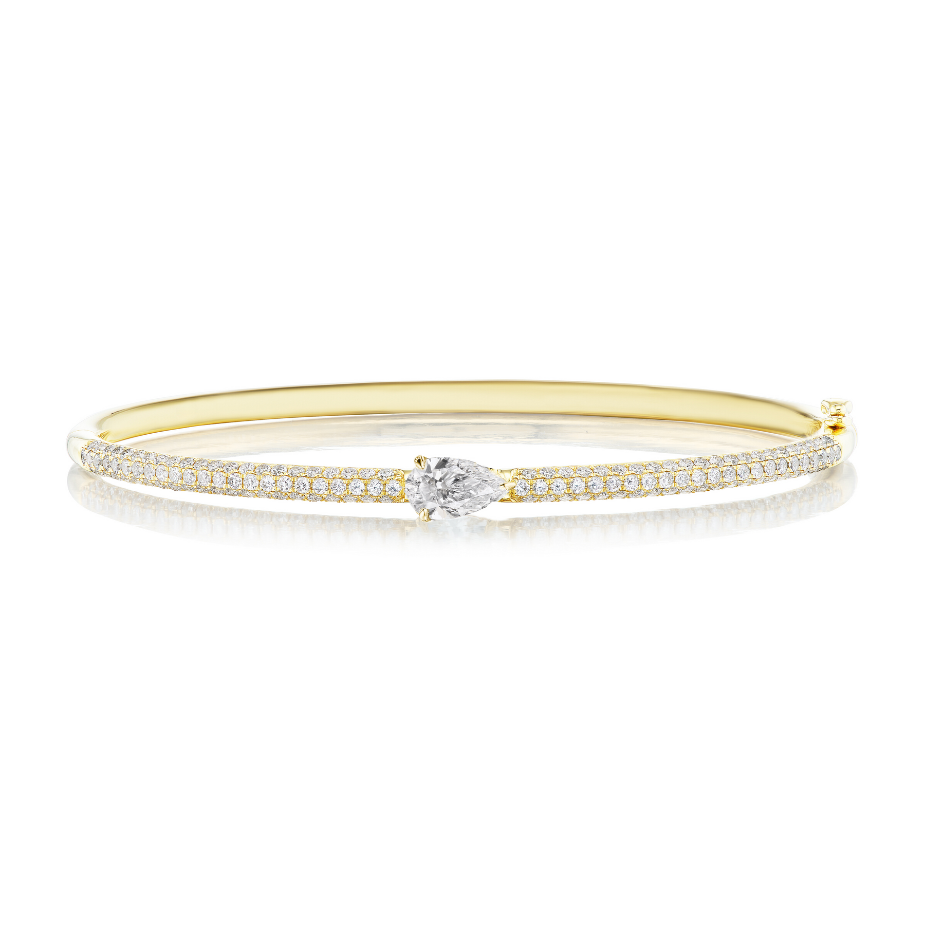 East-West Set Pear Shape Diamond Pavé Bangle