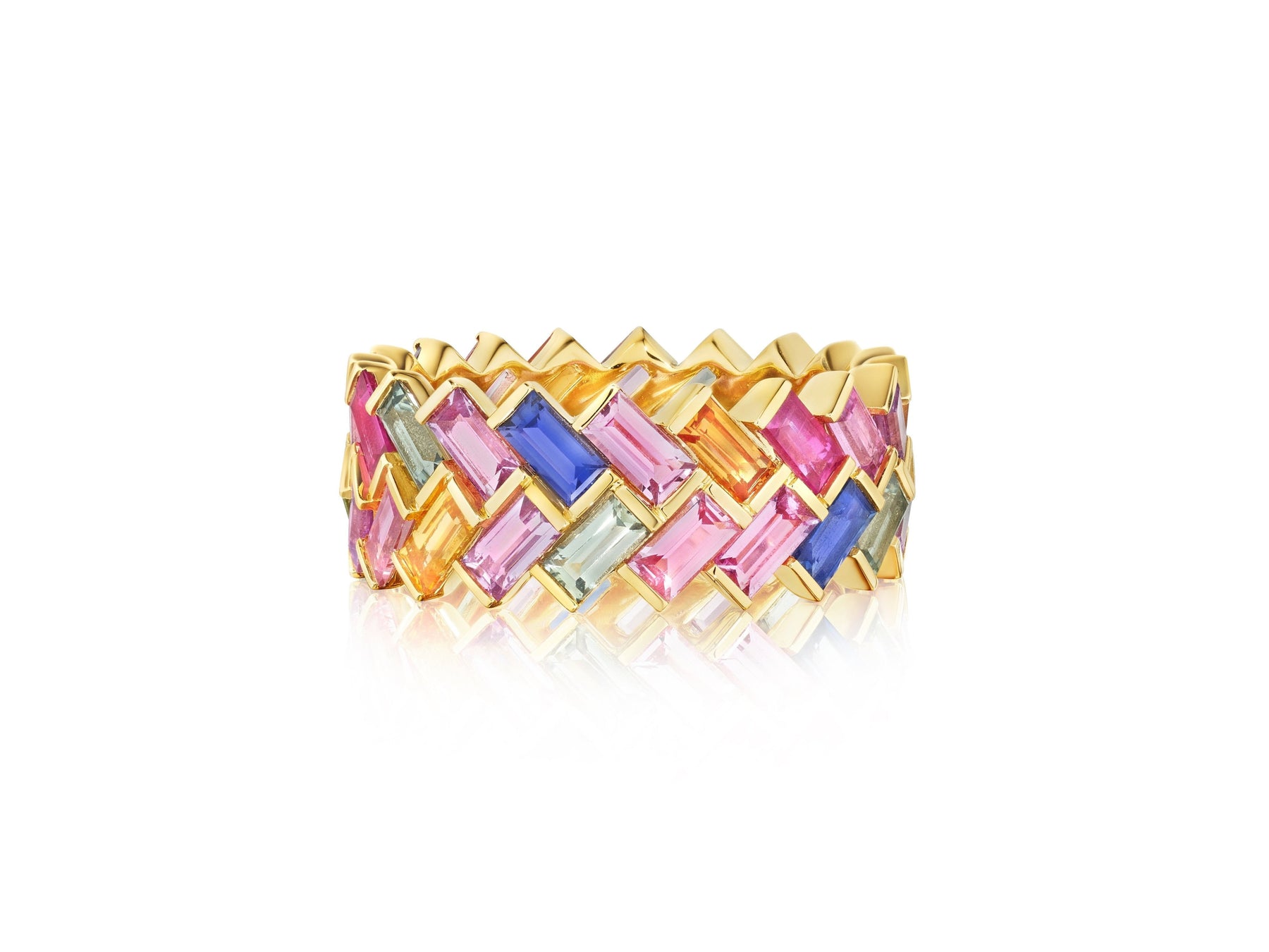 Chroma Chevron Bezel Set Ring