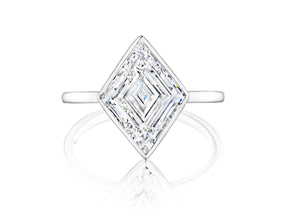 Bezel Set Lozenge Diamond Engagement Ring