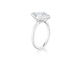 Bezel Set Lozenge Diamond Engagement Ring