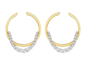 Coil Draped Hoop Earrings in Yellow Gold and Platinum