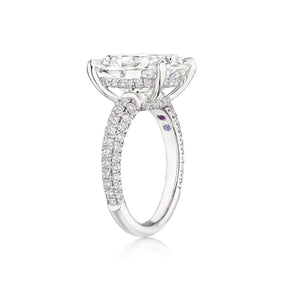 Cushion Cut Diamond Engagement Ring with Pavé Band