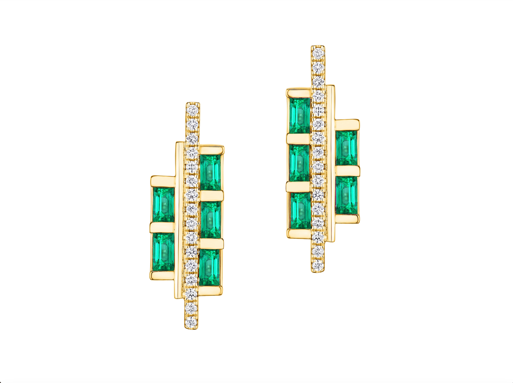 Chroma Empire Color Gradient Emerald and Diamond Studs