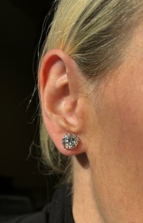 Classic Round Diamond Studs in White Gold