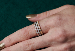 Hexagon Bezel Set Diamond Band