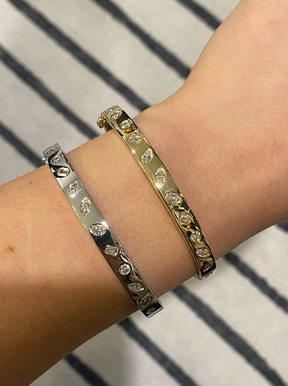 Burnish Set Mixed Shape Diamond Bangle