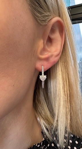 Heart Diamond Pavé Hoops