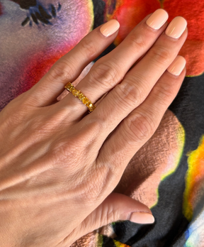 Mixed Shape Eternity Band in Yellow Gold with Yellow Diamonds