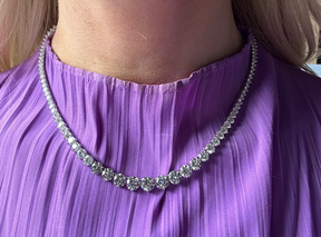 Small Graduated Round Diamond Tennis Necklace