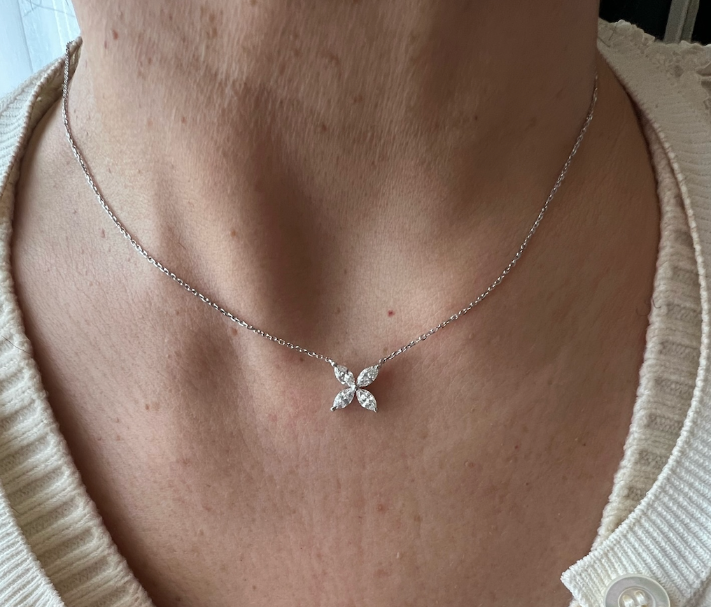Marquise Diamond Wildflower Pendant