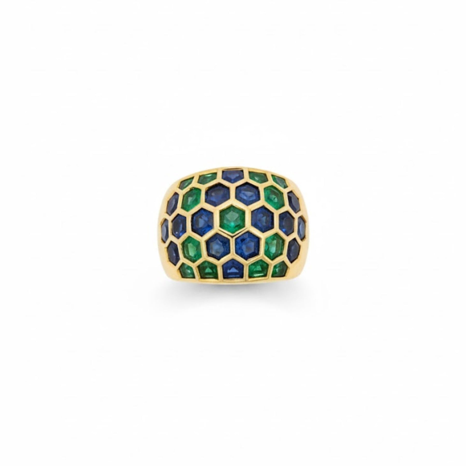 Sabbadini Emerald and Sapphire Ring