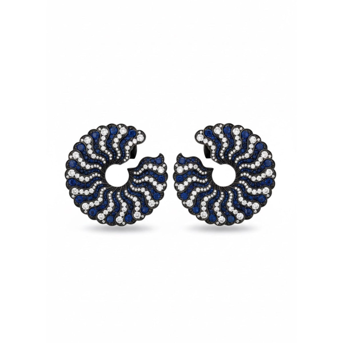 Pair of Sapphire and Diamond Earclips