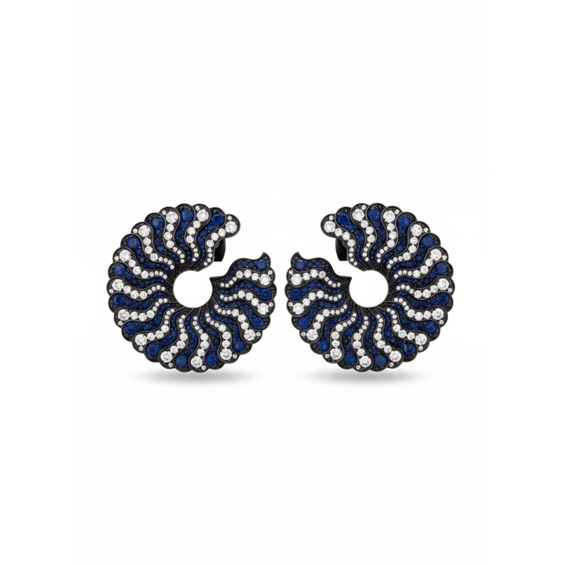 Pair of Sapphire and Diamond Earclips