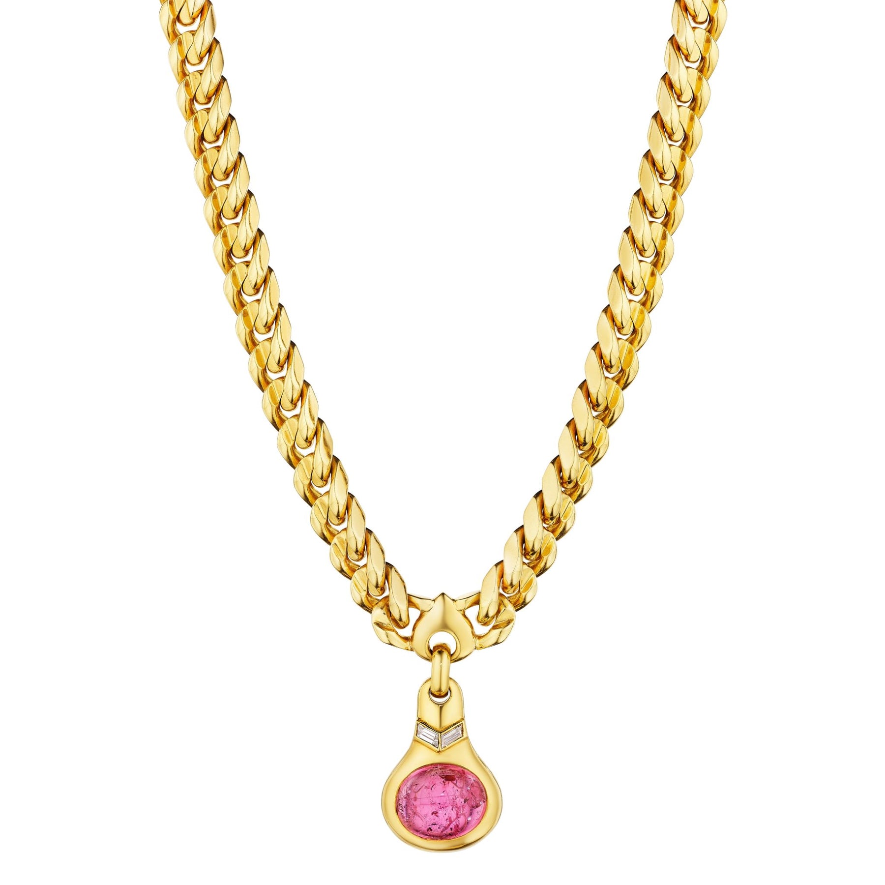 Bulgari Gold, Pink Tourmaline and Diamond Necklace