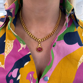 Bulgari Gold, Pink Tourmaline and Diamond Necklace