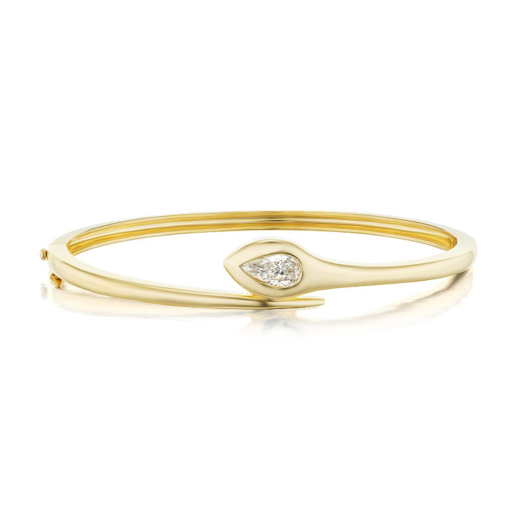 Serpent Pear Diamond Bangle