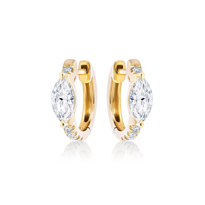 Pavé Huggies with Marquise Shape Diamond