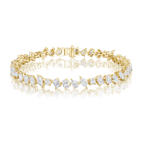 Mixed Shape Diamond Tennis Bracelet