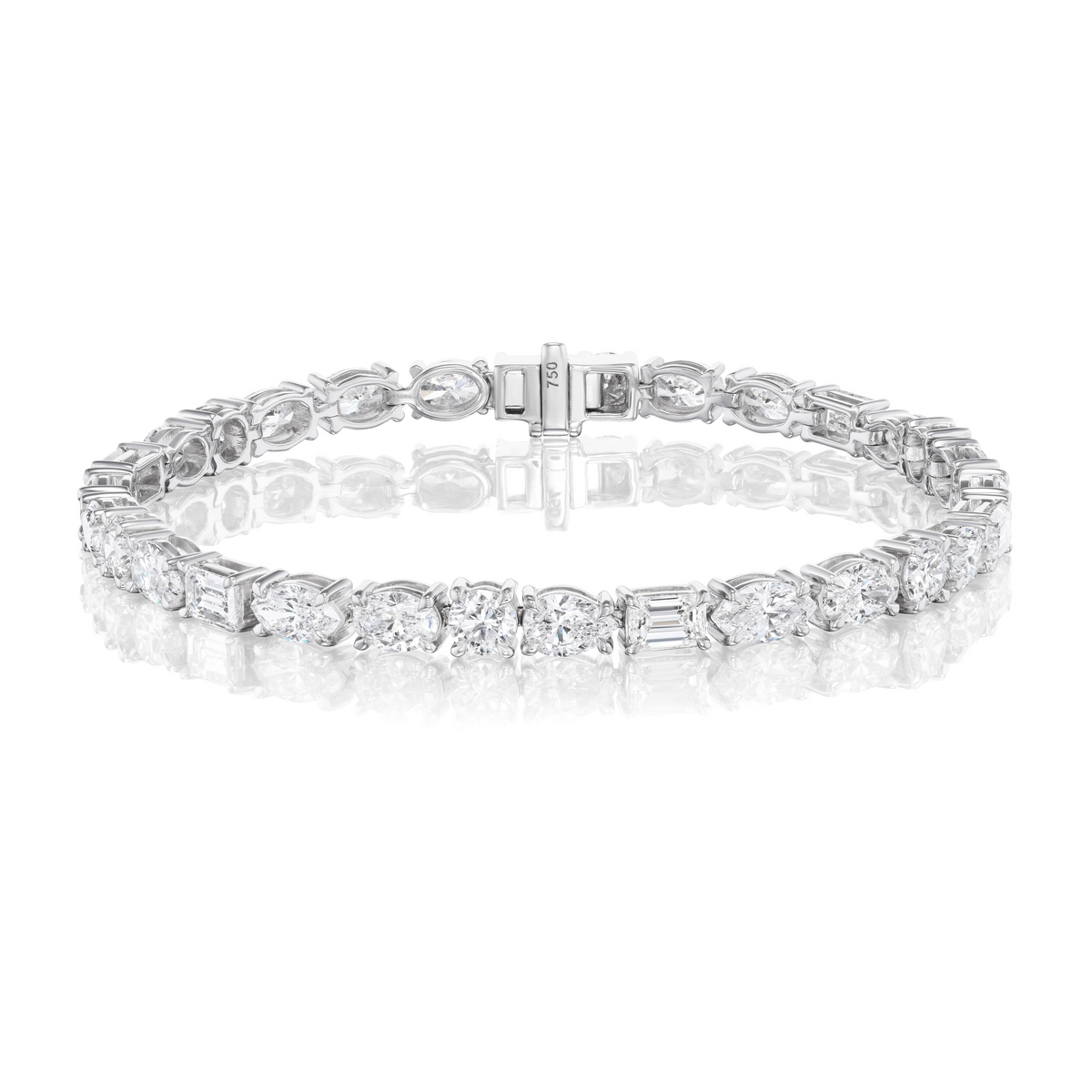 Medium East-West Mixed Shape Diamond Tennis Bracelet