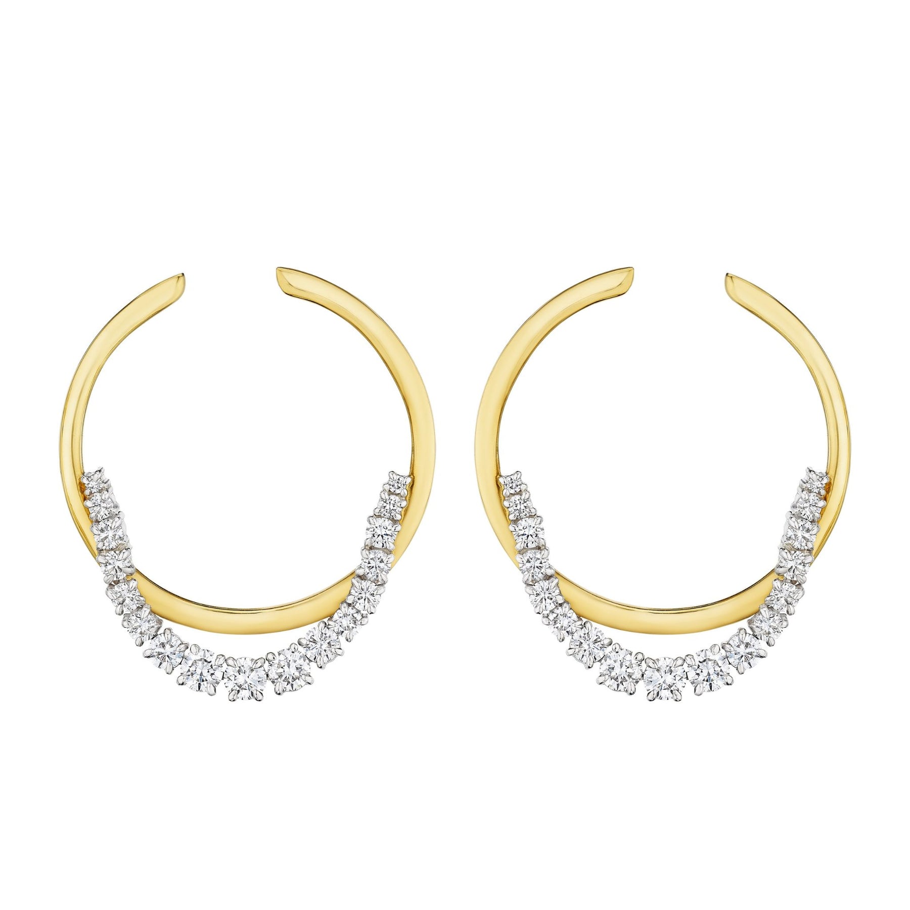 Coil Draped Hoop Earrings in Yellow Gold and Platinum