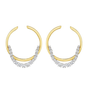 Coil Draped Hoop Earrings in Yellow Gold and Platinum