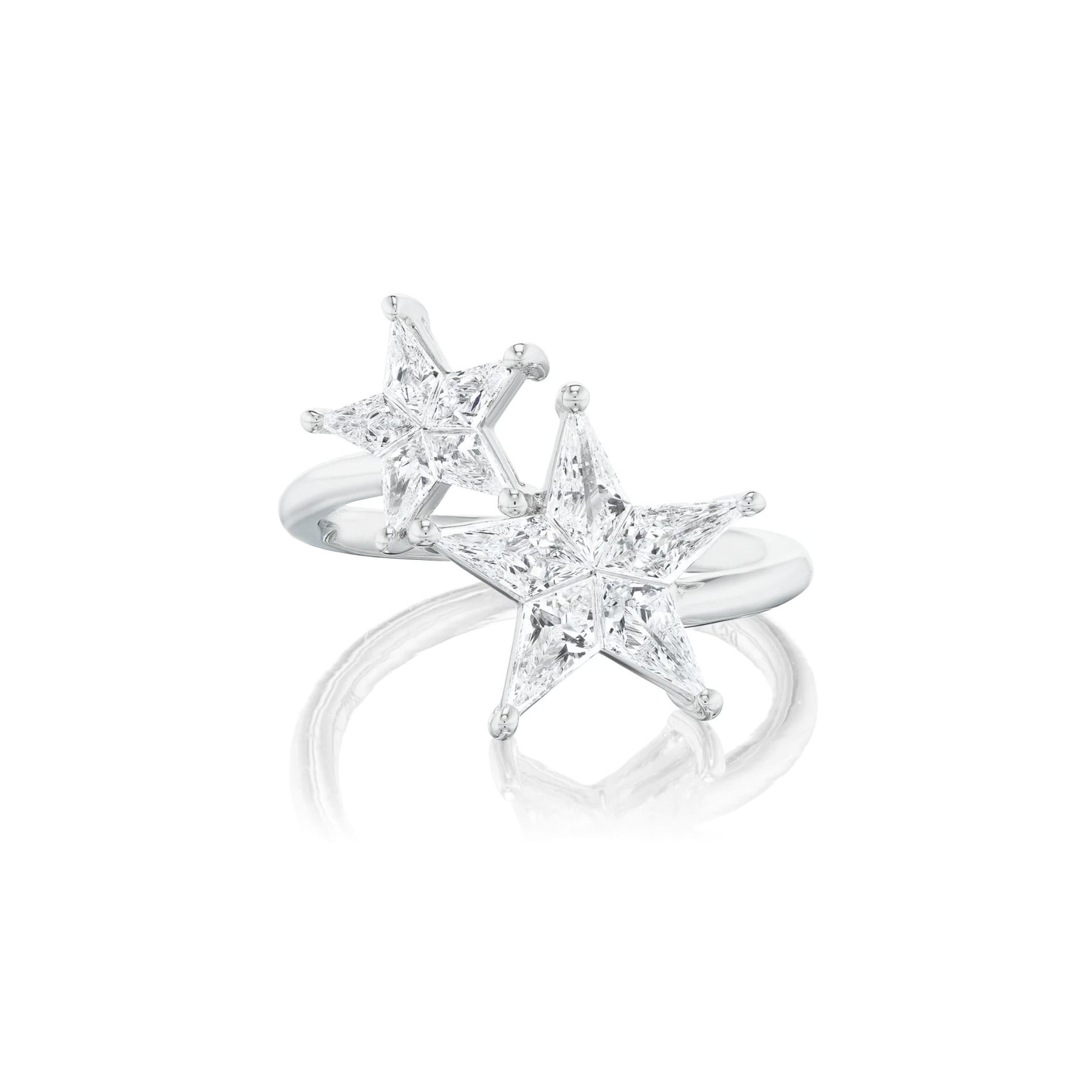 Celestial Shooting Stars Wraparound Ring with Kite Diamonds