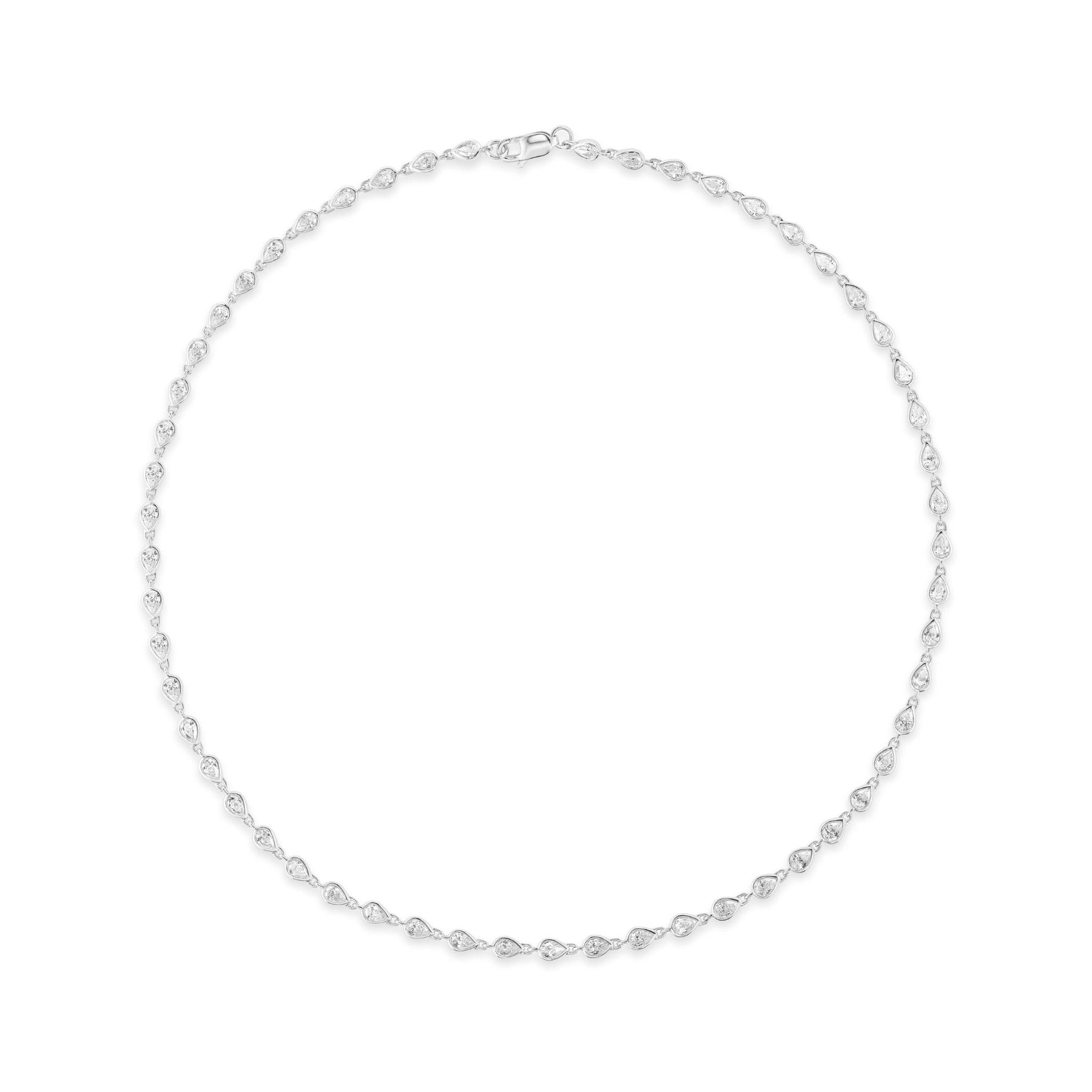 Bezel Set Pear Shape Diamond Garland Necklace