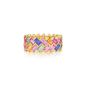 Chroma Chevron Bezel Set Ring