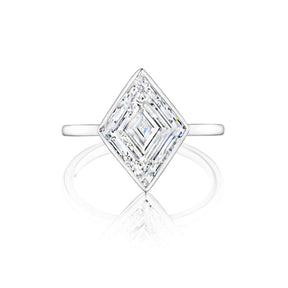 Bezel Set Lozenge Diamond Engagement Ring
