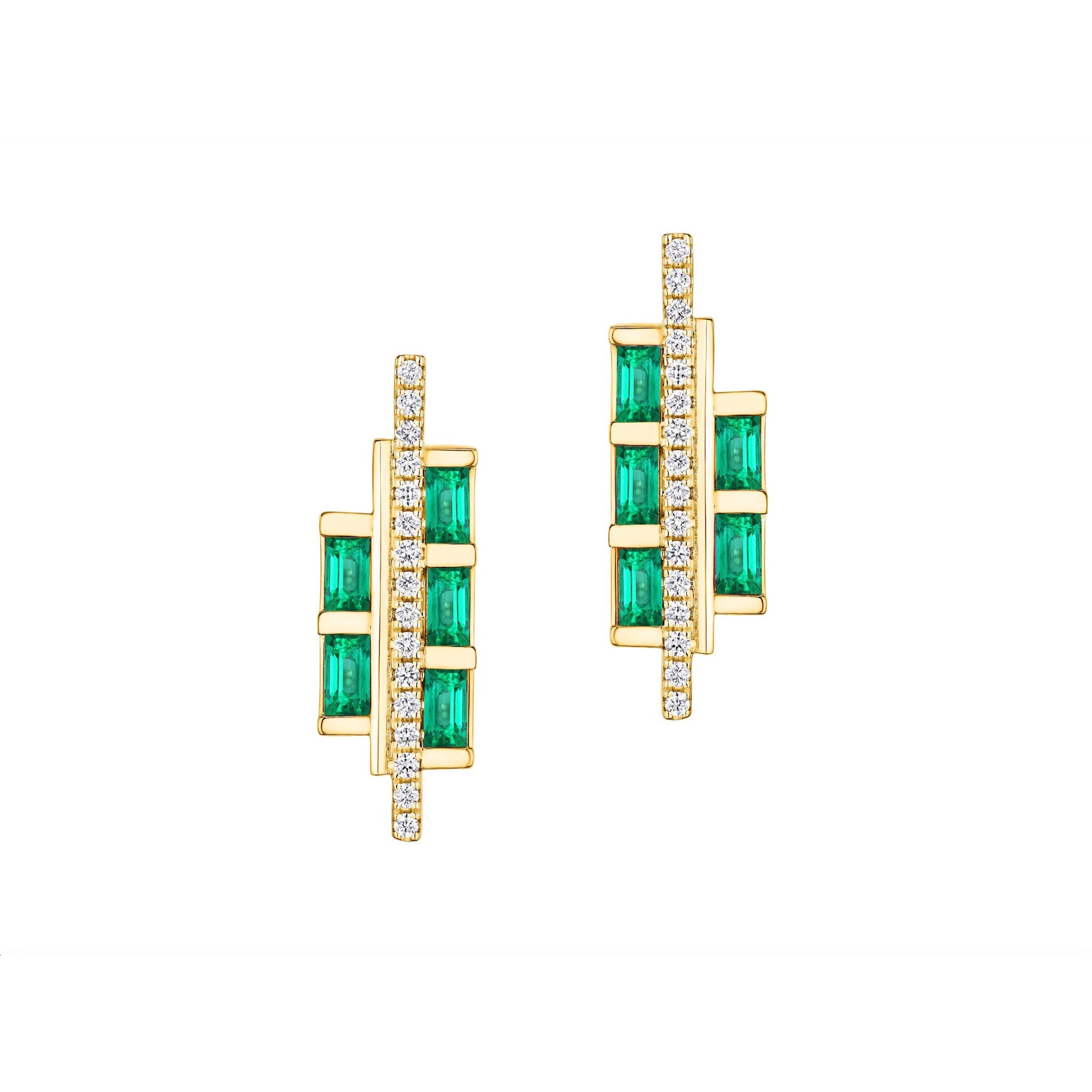 Chroma Empire Color Gradient Emerald and Diamond Studs