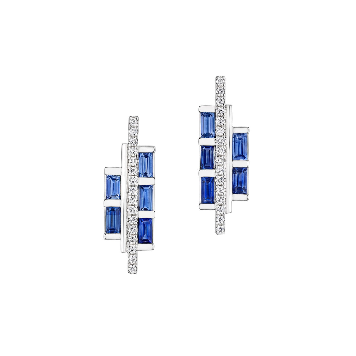 Chroma Empire Color Gradient Sapphire and Diamond Studs